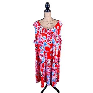 ELLOS fit and flare sleeveless floral dress 30/32 Size 3X